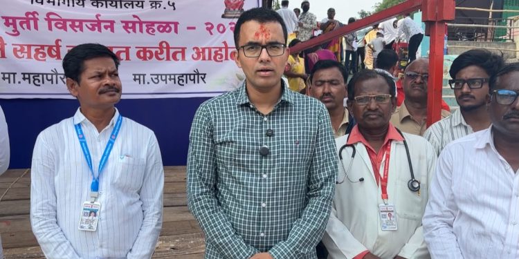 गणेश विसर्जनासाठी मनपा आरोग्य विभागाचे पथक सज्ज -आयुक्त डॉ. सचिन ओंबासे यांच्या मार्गदर्शनाखाली विविध पथकांची सेवा.